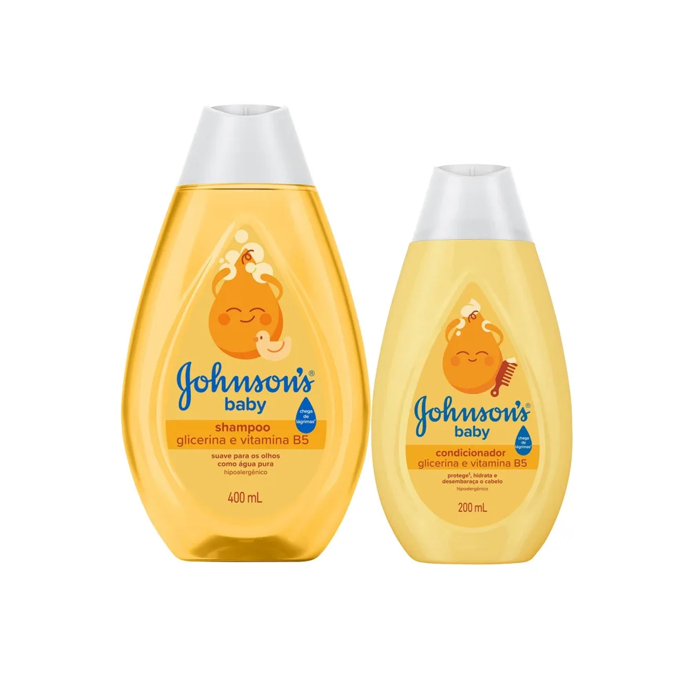 Kit Johnsons Baby Shampoo Glicerina E Vitamina B5 400ml + Condicionador Glicerina E Vitamina B5 200ml