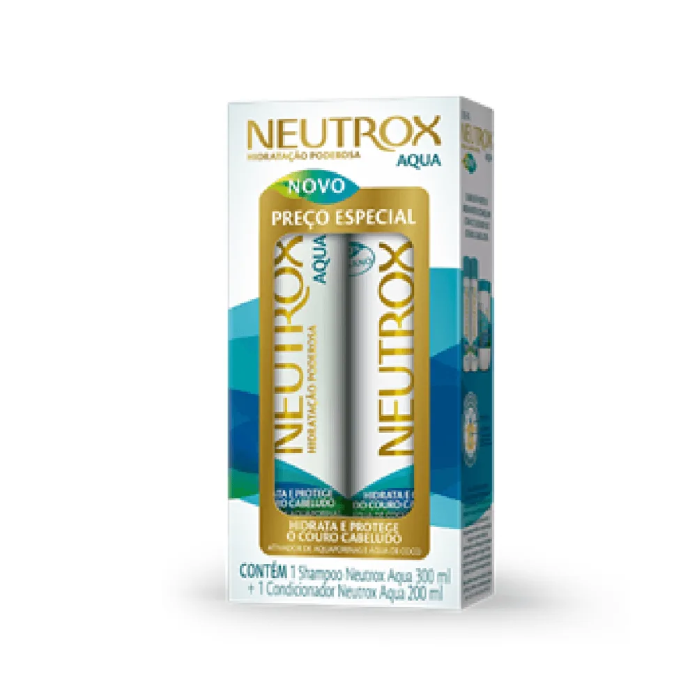 Kit Shampoo Neutrox Aqua 300ml 1 Unidade + Condicionador Neutrox Aqua 200ml 1 Unidade