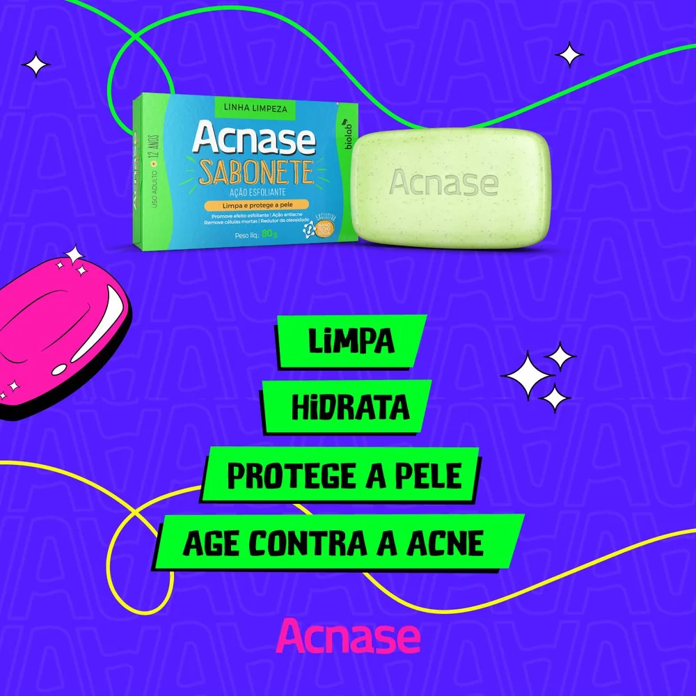 Sabonete em Barra Facial Acnase Clean Esfoliante 80g