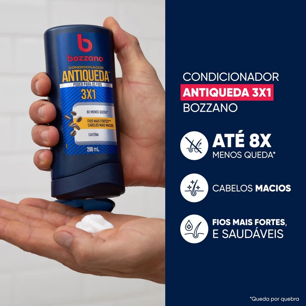 Condicionador Bozzano Antiqueda 3 x 1 Cafeína 200ml