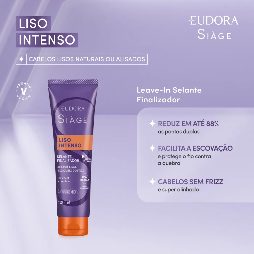 Leave-in Eudora Siàge Liso Intenso Selante Finalizador 100ml