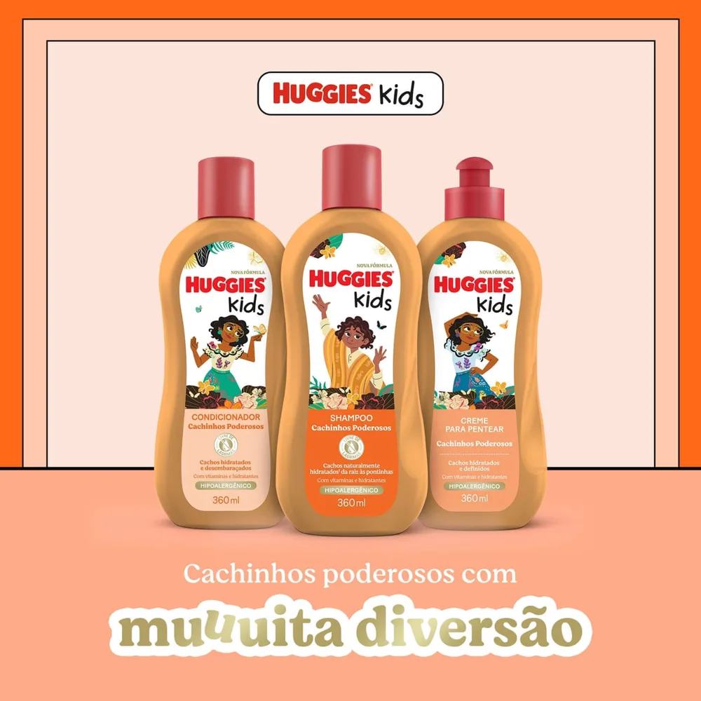 Creme para Pentear Infantil Huggies Kids Cachinhos Poderosos 360ml