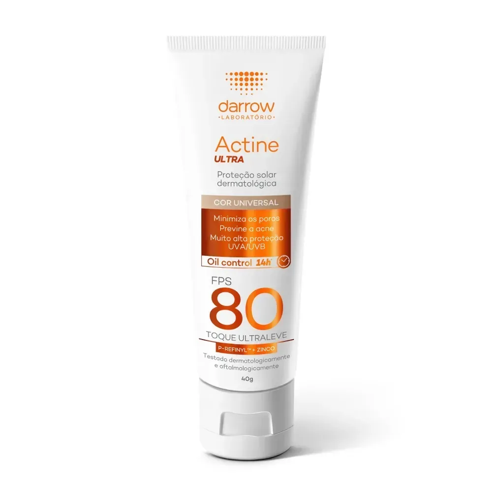 Protetor Solar Facial Darrow Actine Ultra FPS80 Oil Control Cor Universal 40g