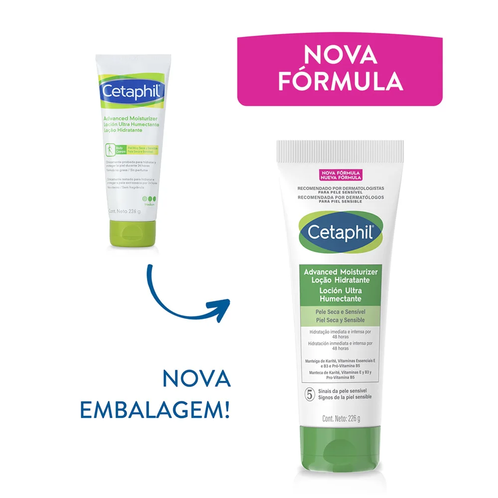 Loção Corporal Cetaphil Advanced Moisturizer Hidratante 226g