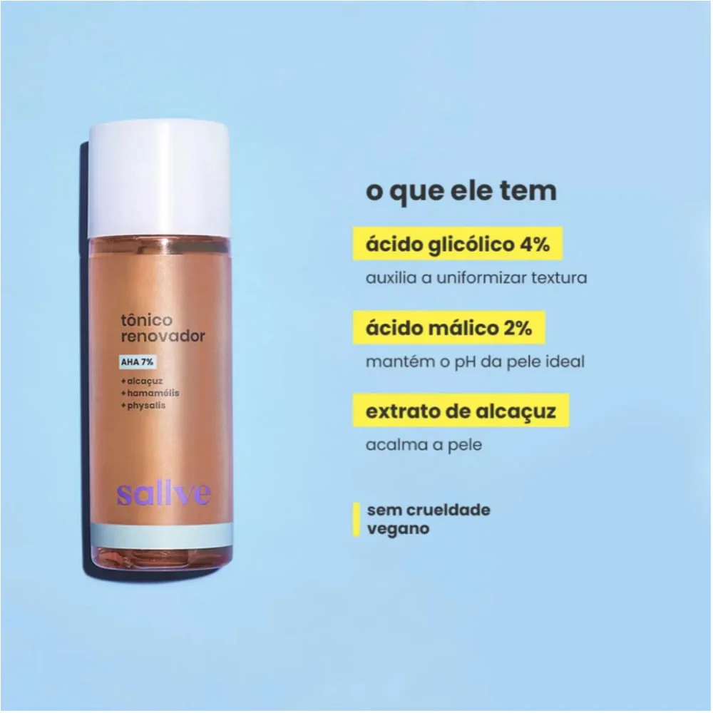 Tônico Facial Sallve Renovador AHA 4% 120ml