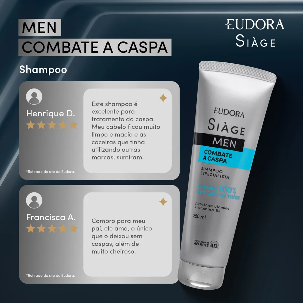 Shampoo Eudora Siàge Men Combate à Caspa 250ml