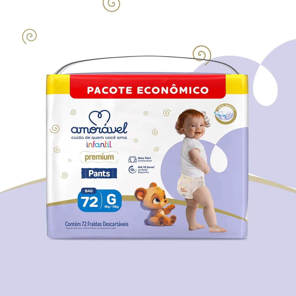Fralda Amorável Pants Ultrabag G 72 Unidades