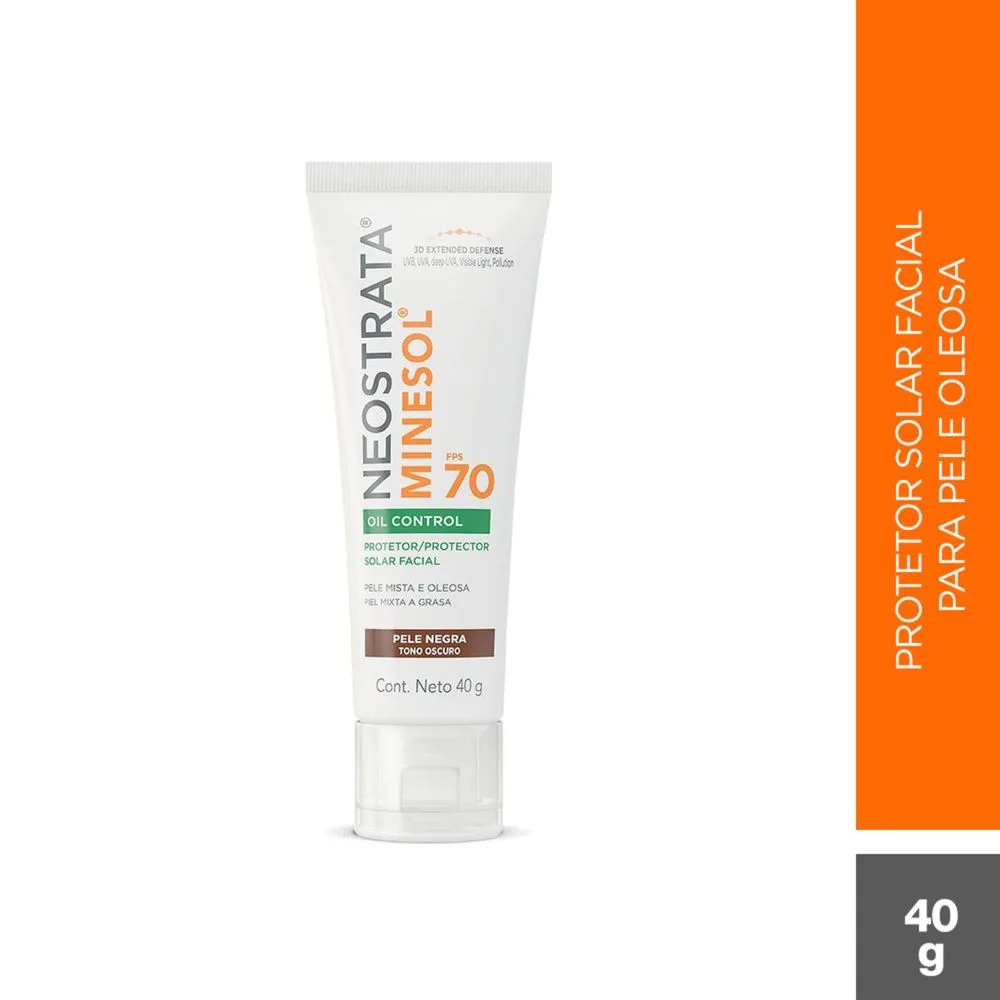 Protetor Solar Facial Neostrata Minesol Oil Control FPS70 Cor Pele Negra 40g