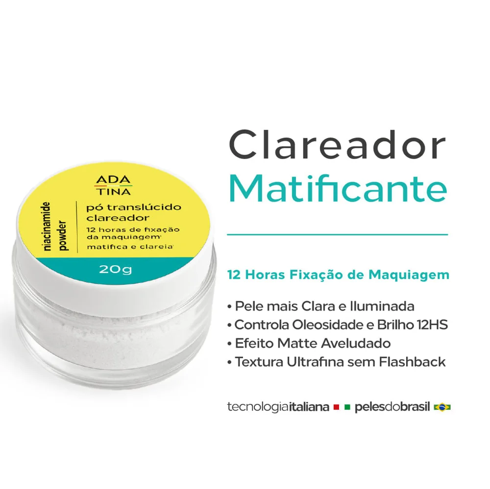 Niacinamide Powder Ada Tina Pó Clareador Efeito Matte 20g