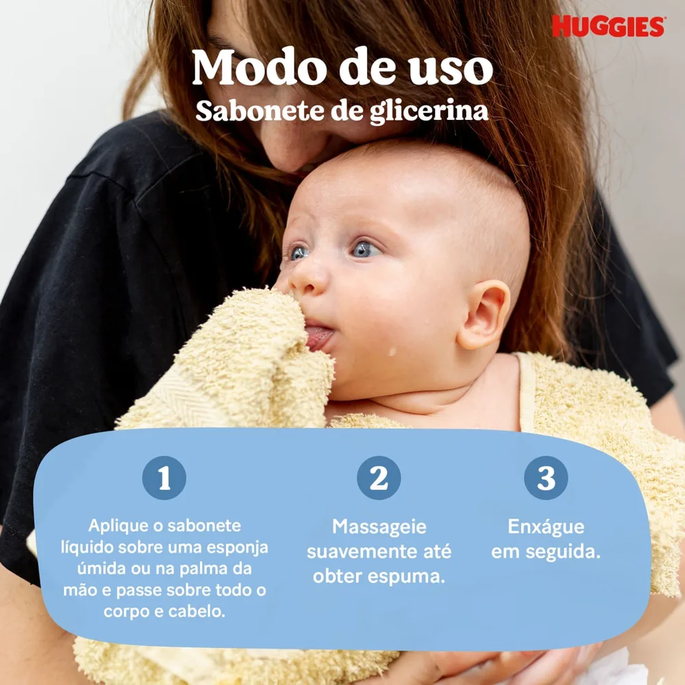 Sabonete Líquido Infantil Huggies Glicerina Extra Suave 600ml