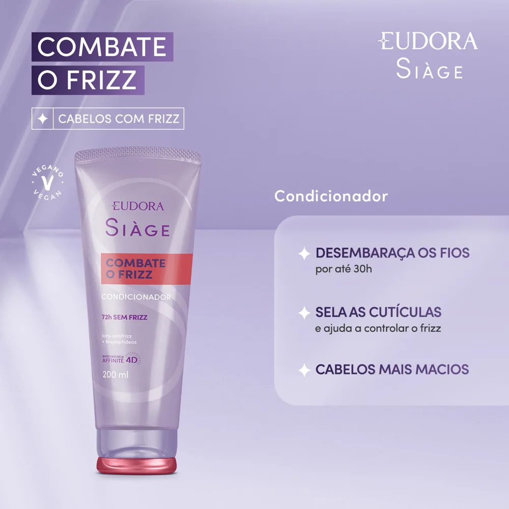 Condicionador Eudora Siàge Combate o Frizz 200ml