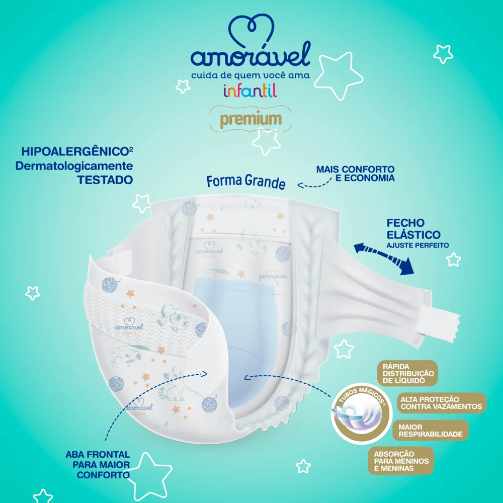 Fralda Amorável Premium Ultrapack G 96 Unidades
