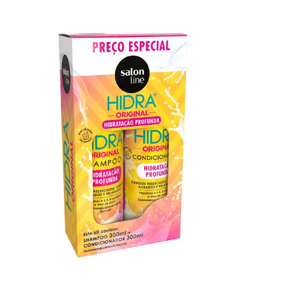 Kit Shampoo Salon Line Hidra Original 300ml 1 Unidade + Condicionador Salon Line Hidra Original 300ml 1 Unidade