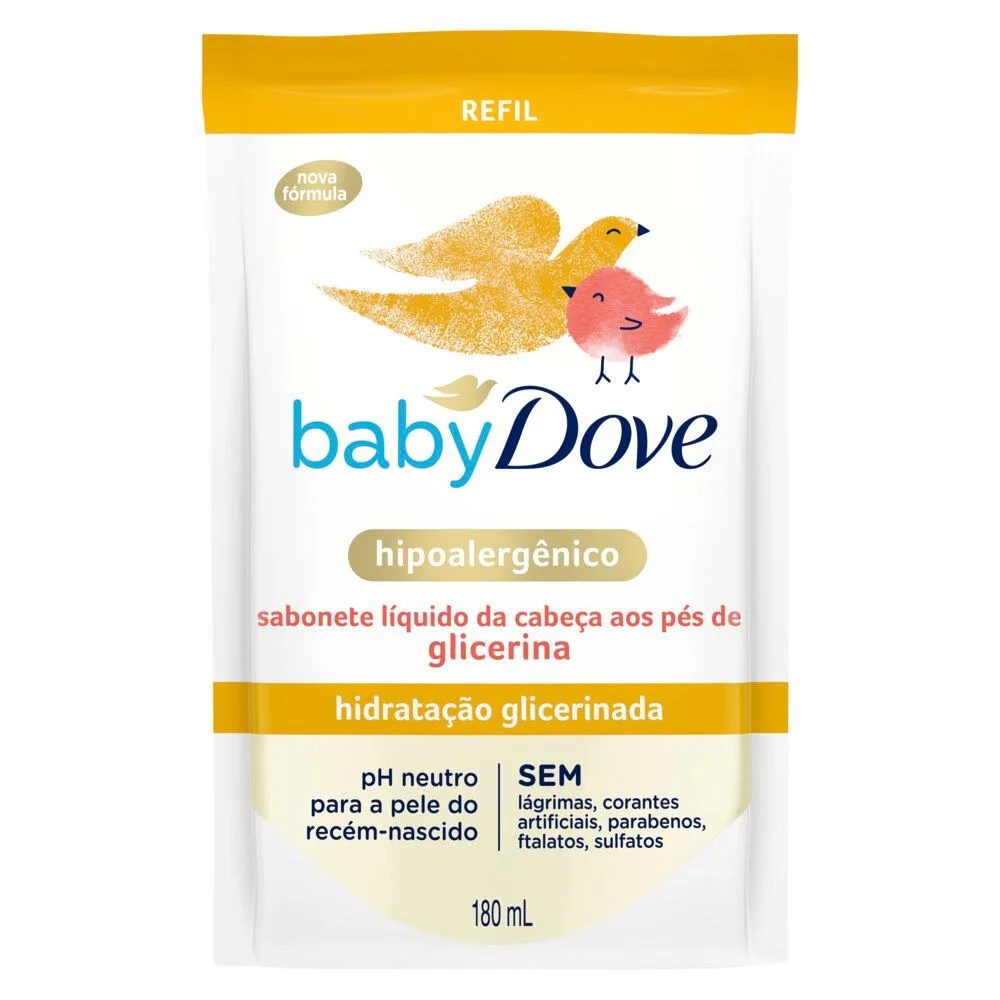 Sabonete Líquido Infantil Baby Dove Hidratação Glicerinada Refil 180ml