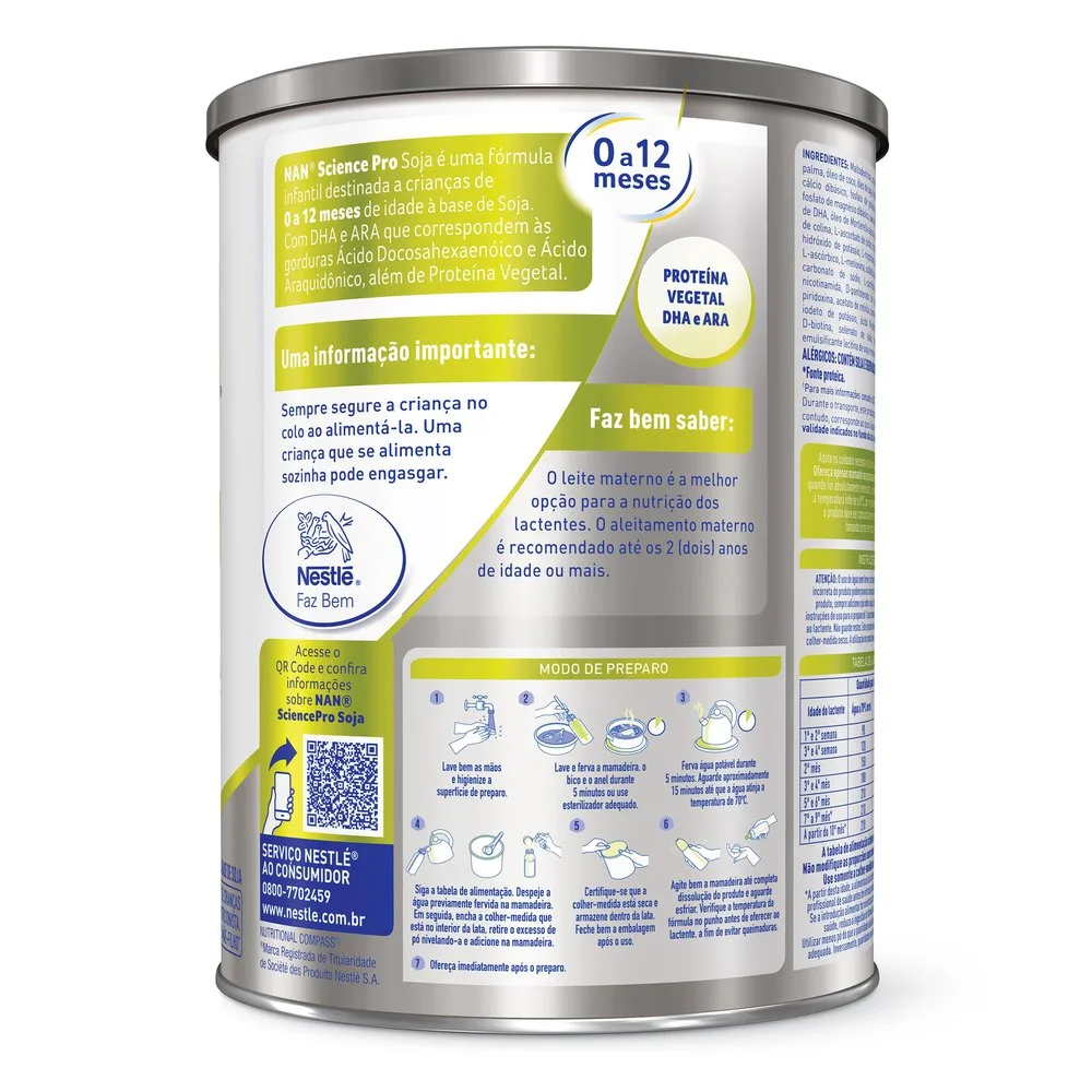 Fórmula Infantil NAN SciencePro Soja Sem Lactose 800g