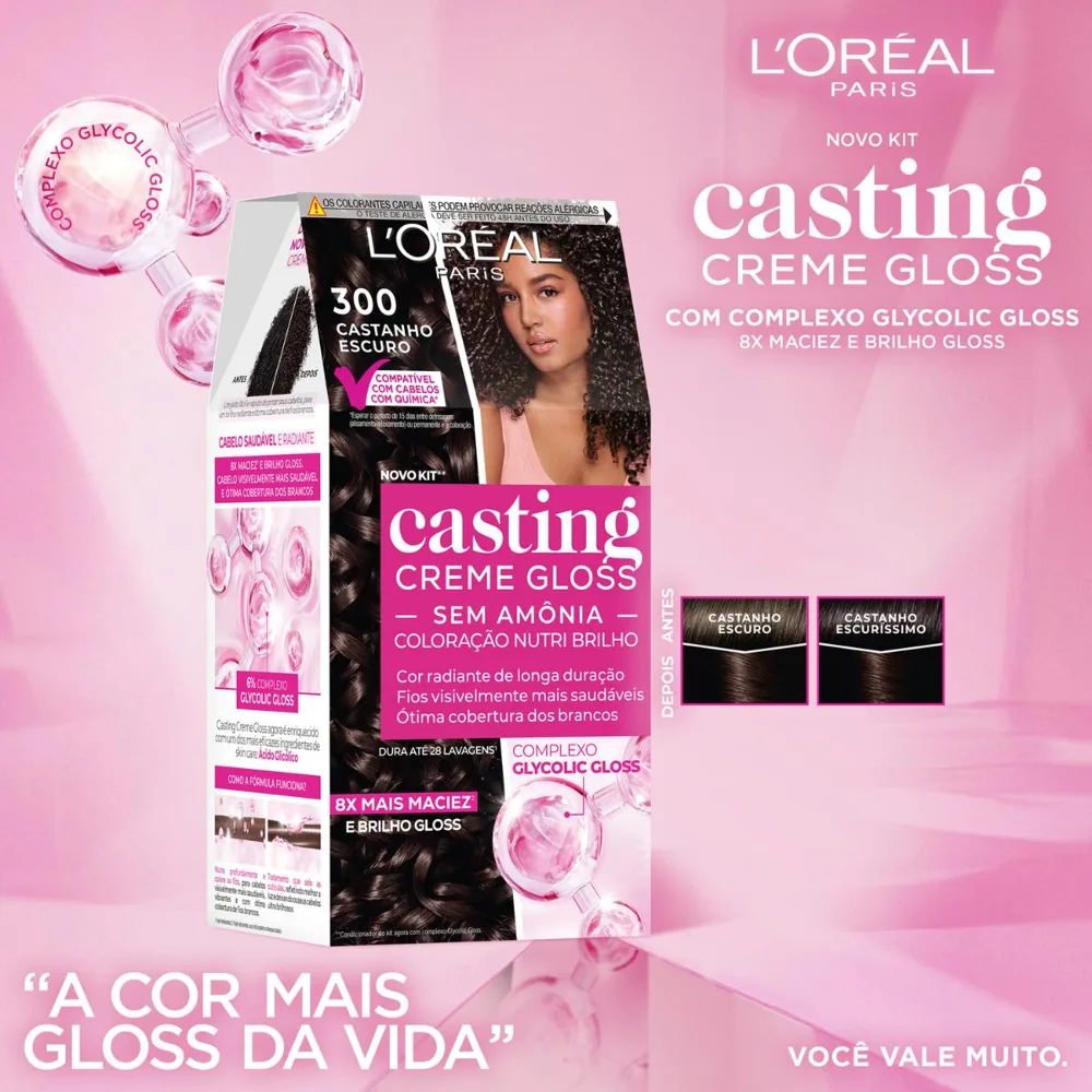 Coloração Casting Creme Gloss 300 Castanho escuro