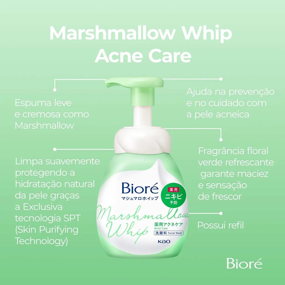 Sabonete Facial Bioré Marshmallow Cleansing Acne Care Bottle 150ml