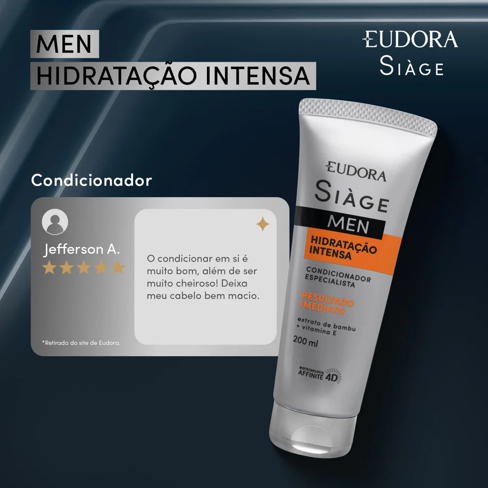 Condicionador Eudora Siàge Men Hidratação Intensa 200ml