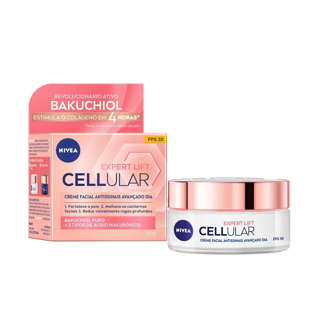 Creme Facial Nivea Cellular Expert Lift Dia Antissinais FPS 30 Bakuchiol e Ácido Hialurônico 50g