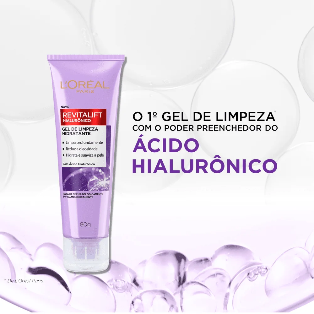 Gel de Limpeza Facial L'Oréal Paris Revitalift Hialurônico Anti Idade 80g
