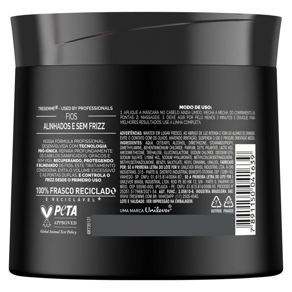Máscara de Tratamento TRESemmé Blindagem Antifrizz Queratina e Ácido Hialurônico 400g