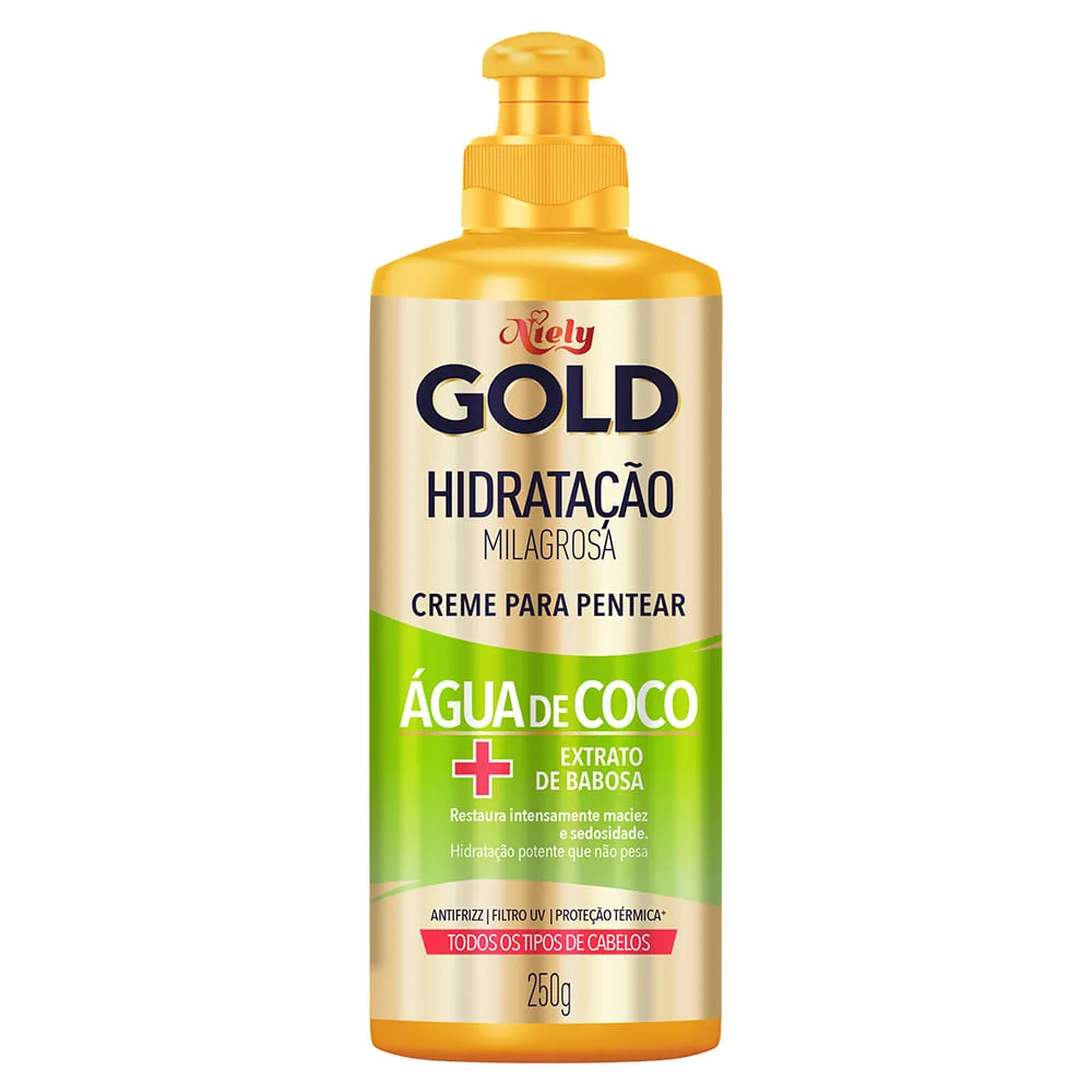 Creme de Pentear Niely Gold Hidratação Água de Coco + Babosa 280g