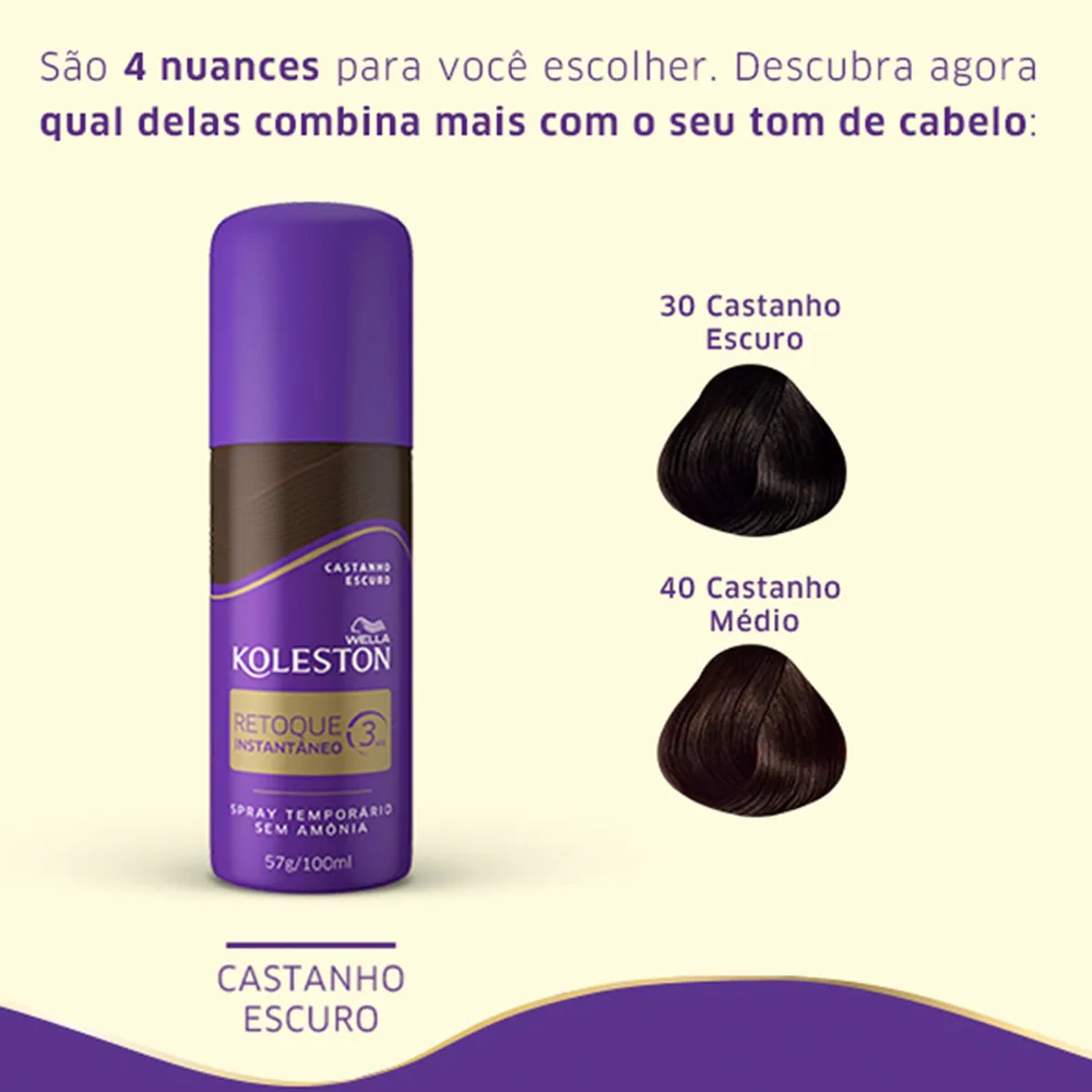 Tintura Koleston Retoque Instantaneo Cor Cartanho Escuro Spray 100ml