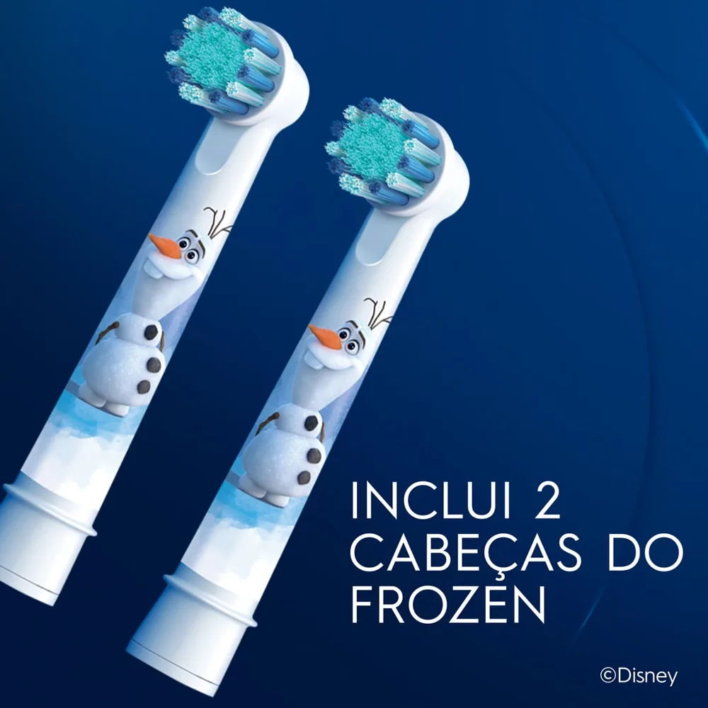 Refil Escova Dental Elétrica Infantil Oral-B Pro Kids Frozen Cerdas Macias +3 anos 2 Unidades
