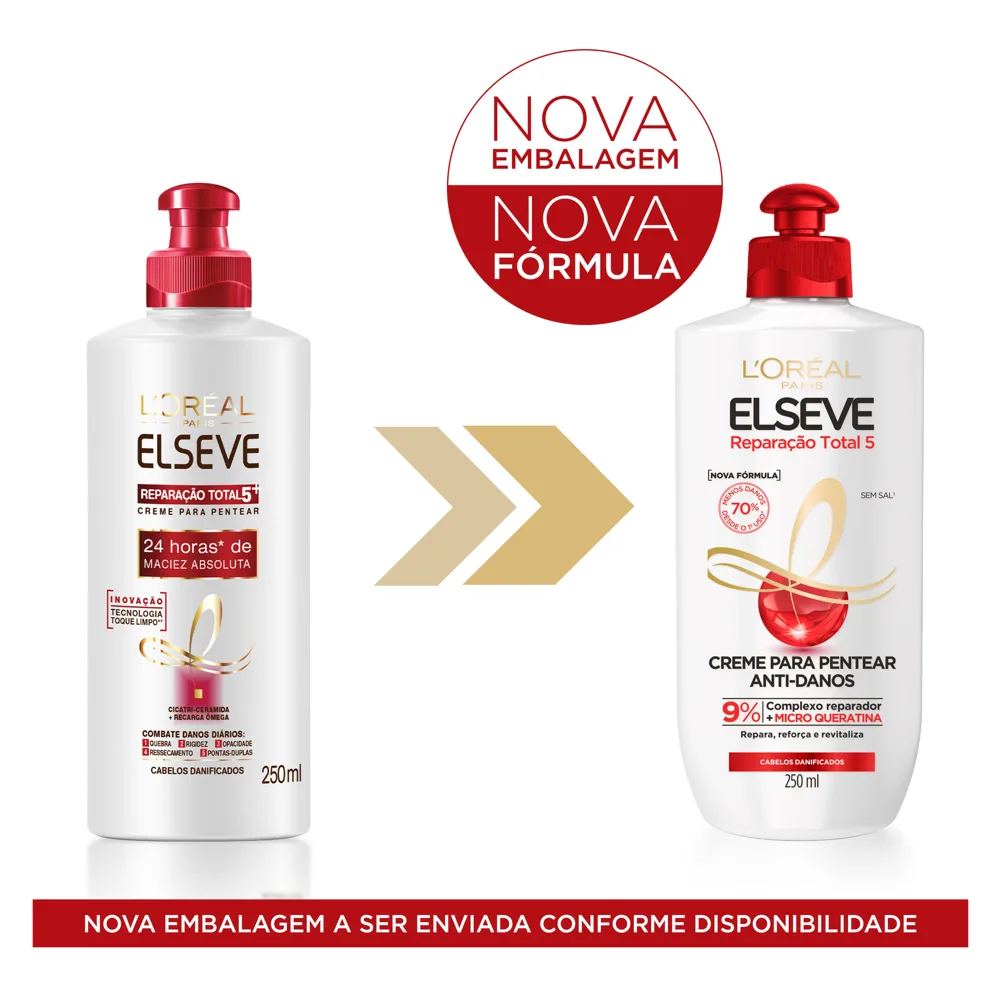 Creme de Pentear Elseve Reparação Total 5 Anti-danos 250ml