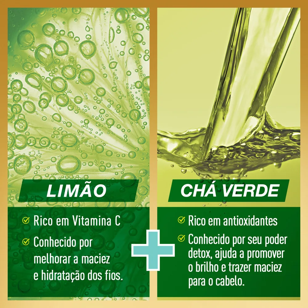 Kit Shampoo Niely Gold Detox Limão e Chá Verde 275ml + Condicionador Niely Gold Detox Limão e Chá Verde 175ml