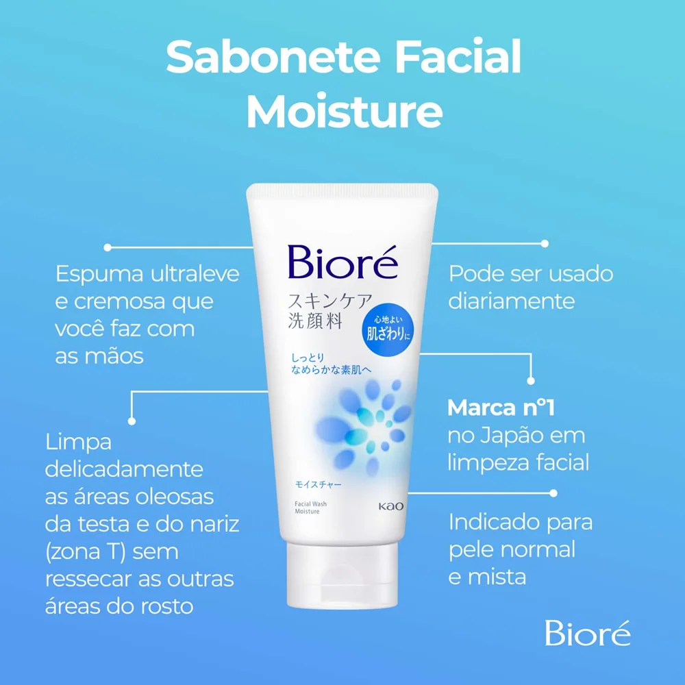 Sabonete Facial Bioré Wash Moisture130g