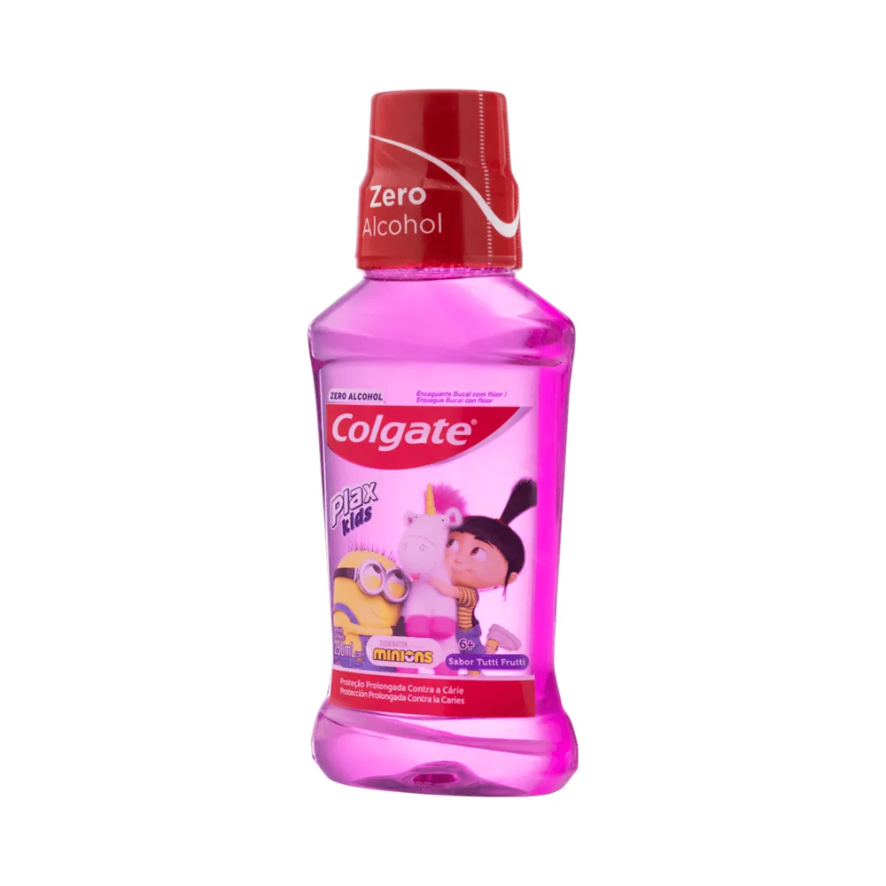 Enxaguante Bucal Infantil Colgate Plax Kids Zero Álcool +6 anos Sabor Tutti Frutti 250ml