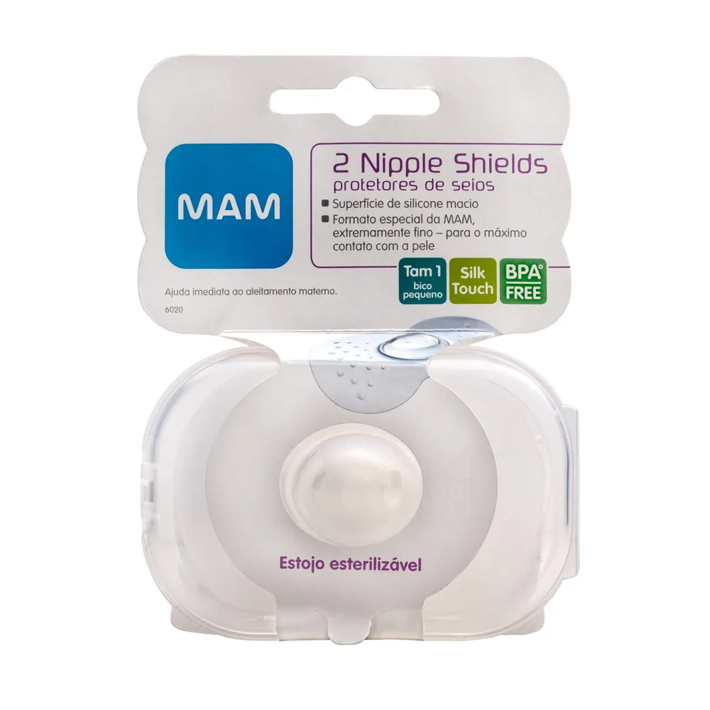 Protetor de Mamilo MAM Nipple Shields Pequeno Tamanho 1 2 Unidades + Estojo
