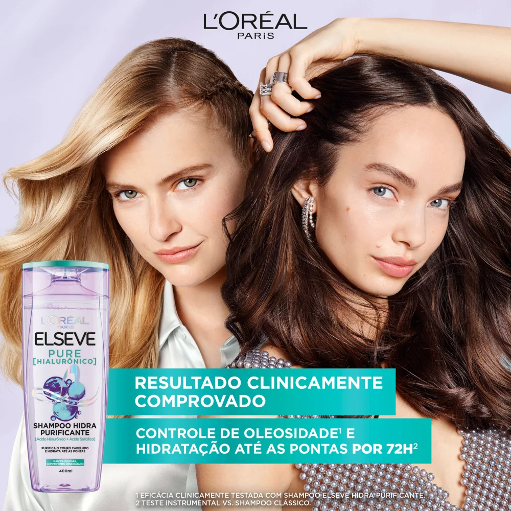 Shampoo Elseve Pure Hialurônico Hidra Purificante 400ml