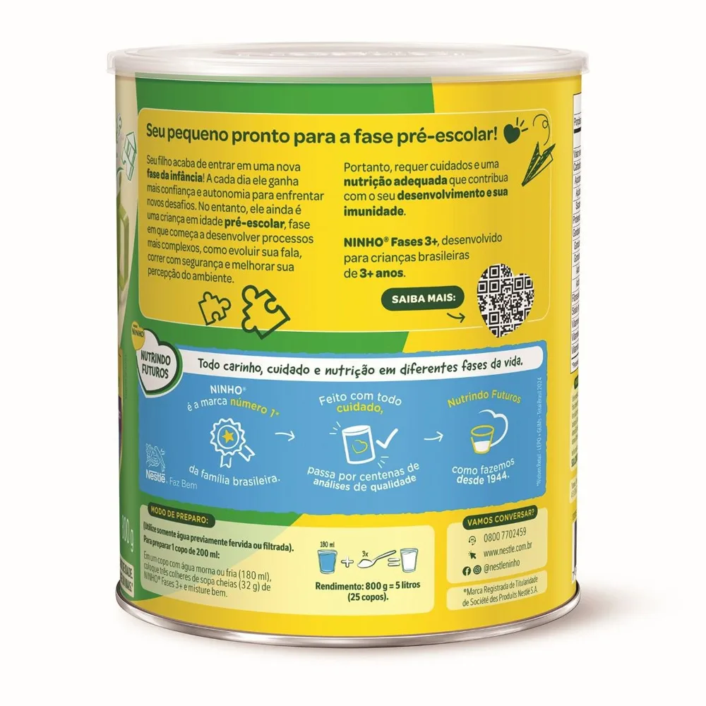 Composto Lácteo Infantil Ninho Fases 3+ 800g