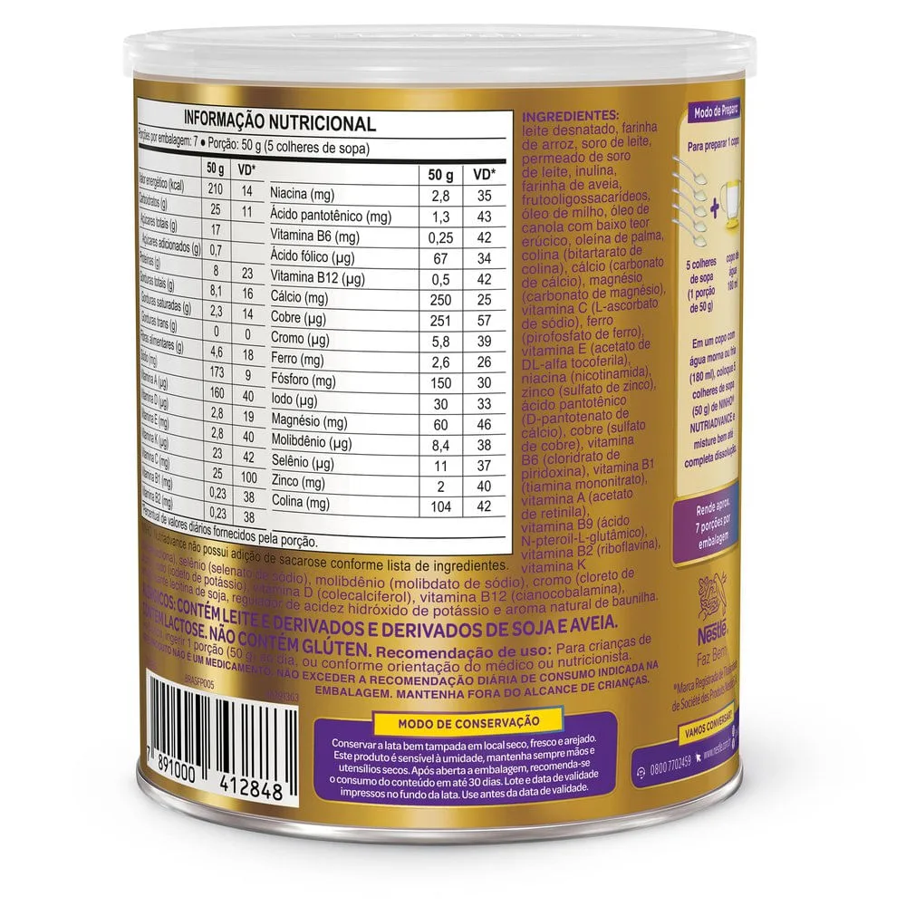 Suplemento Alimentar Infantil Ninho Nutriadvance de 4 a 8 anos Sabor Baunilha 350g