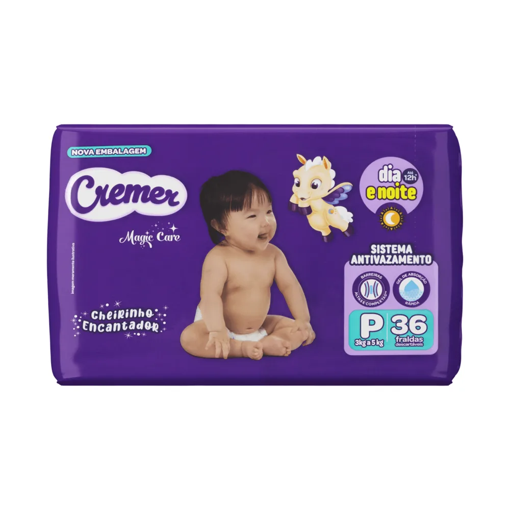 Fralda Cremer Magic Care Dia e Noite P 36 Unidades