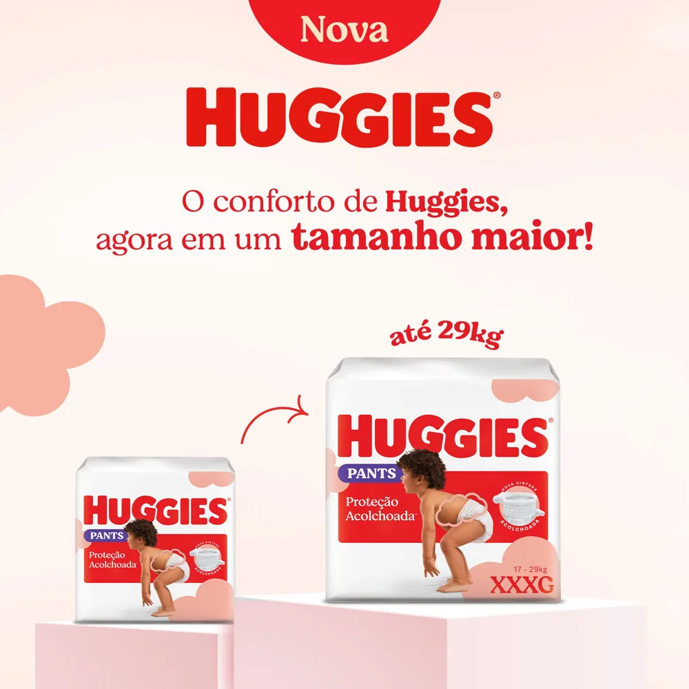 Fraldas Huggies Pants Proteção Acolchoada Mx Xxxg