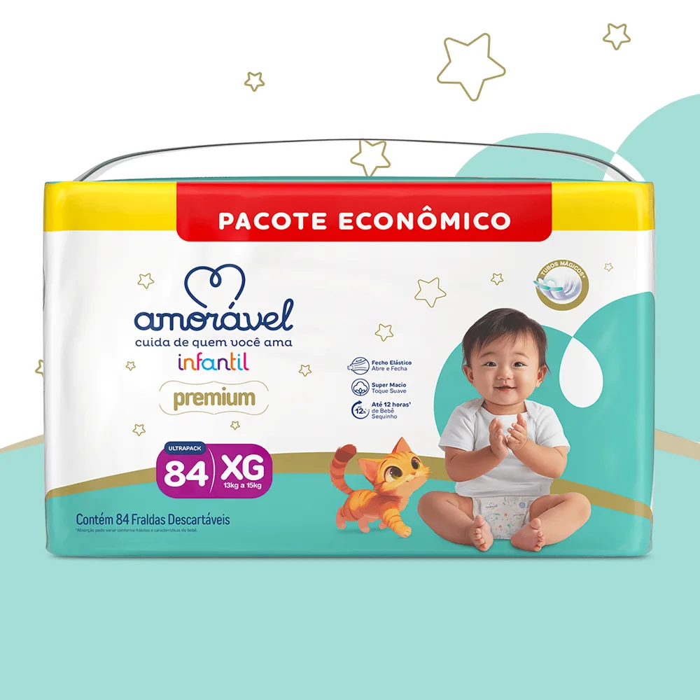 Fralda Amorável Premium Ultrapack Xg 84 Unidades