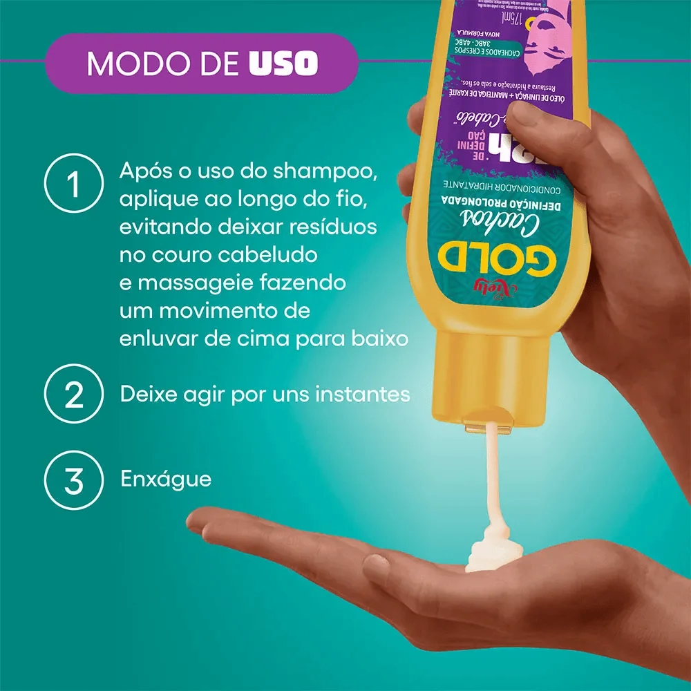 Condicionador Niely Gold Cachos Definição Prolongada 72h 175ml