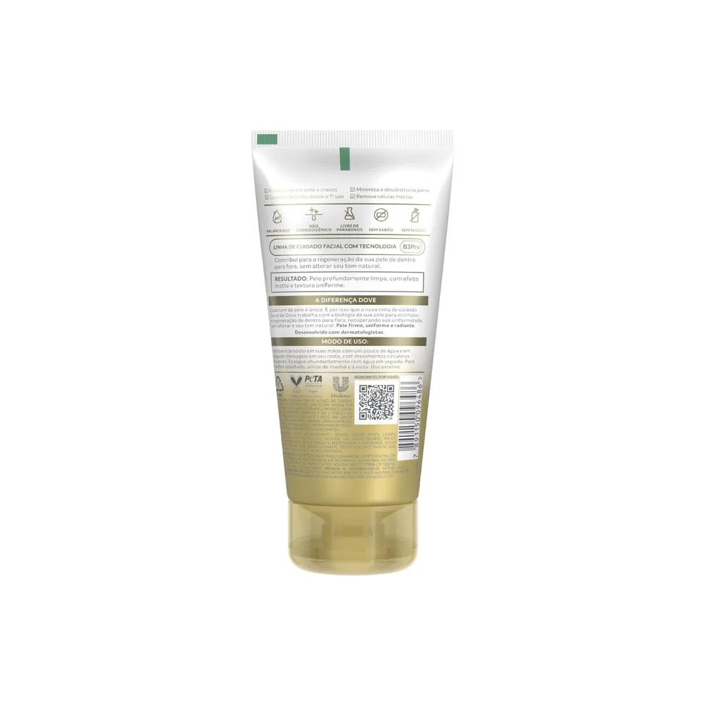 Gel de Limpeza Facial Dove Regenerative Antioleosidade Efeito Matte com Ácido Salicílico 150ml