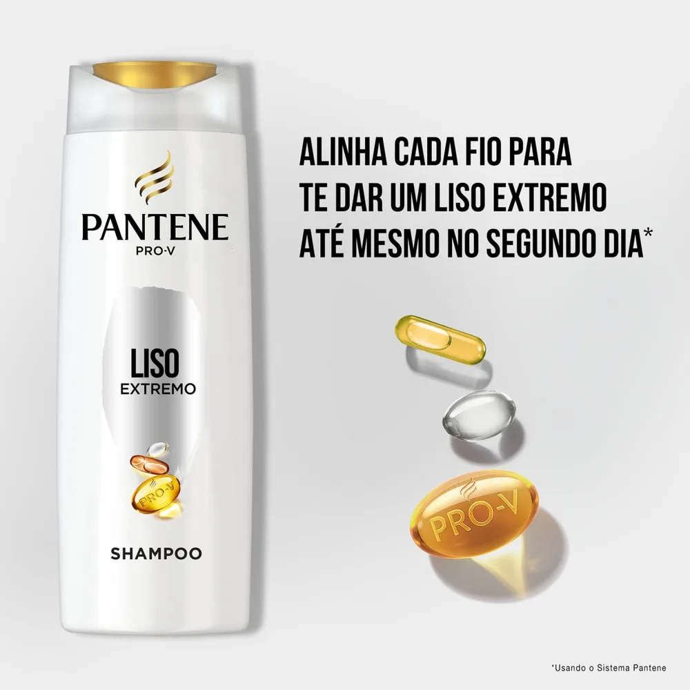 Kit Shampoo Pantene Pro-V Liso Extremo 350ml 1 Unidade + Condicionador Pantene Pro-V Liso Extremo 175ml 1 Unidade