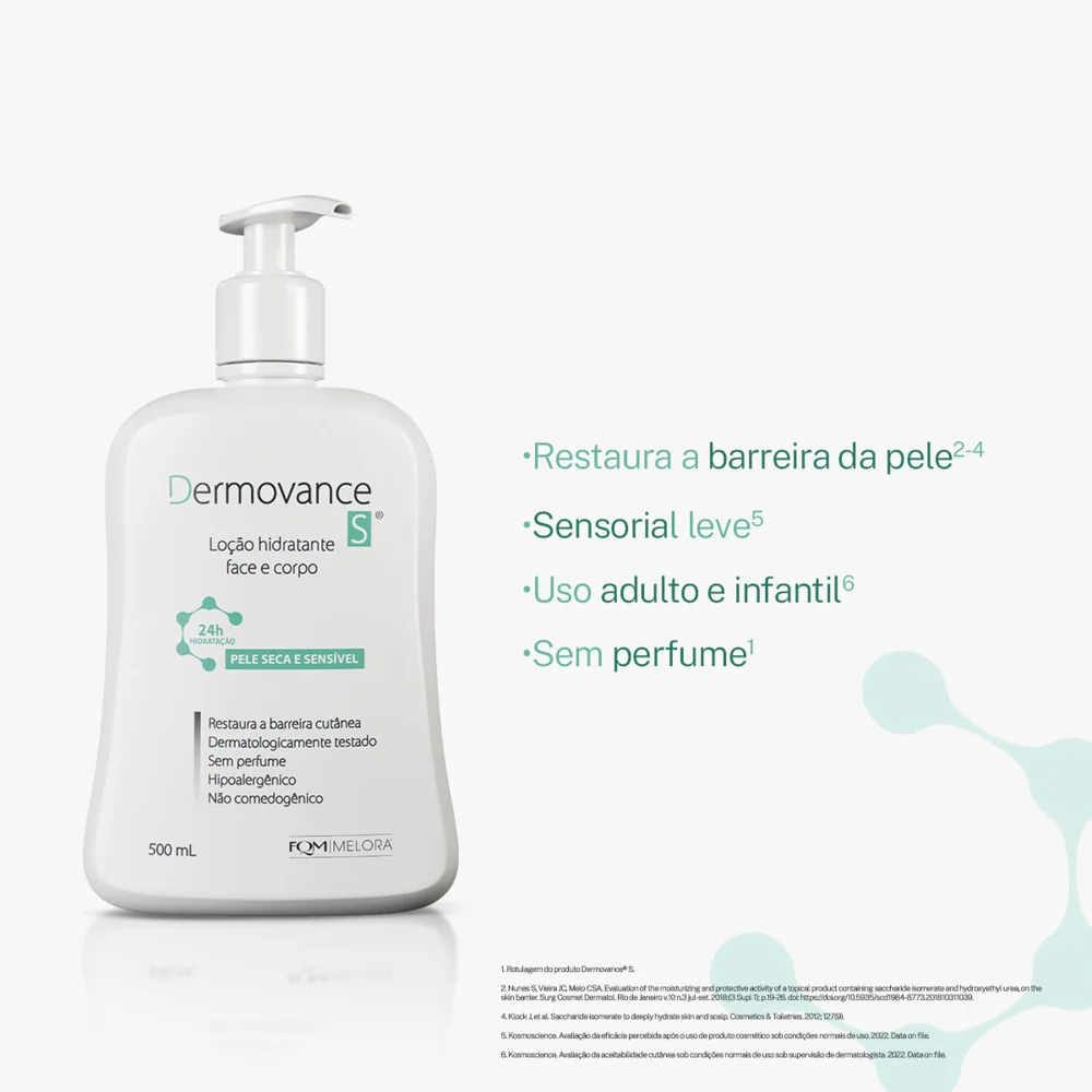 Loção Hidratante Dermovance S Peles Secas e Sensíveis 500ml