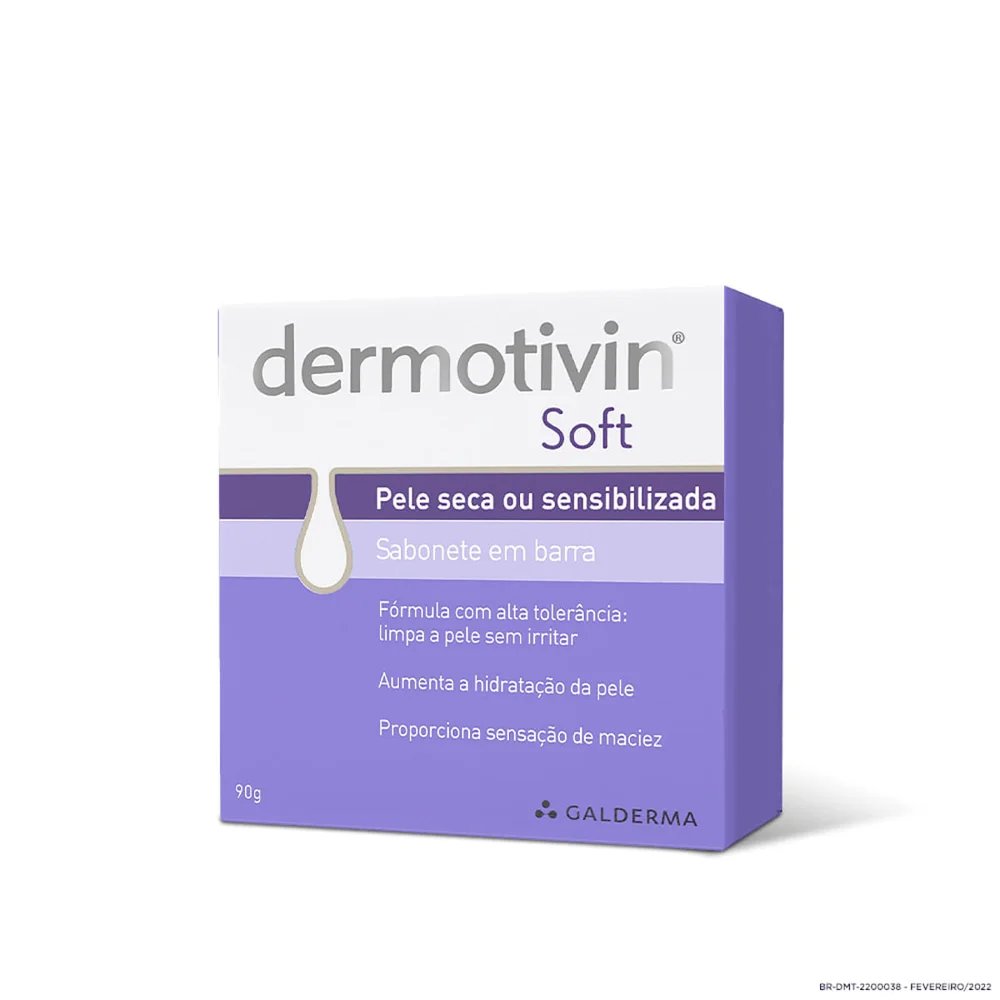 Sabonete em Barra Facial Dermotivin Soft Peles Secas e Sensibilizadas 90g
