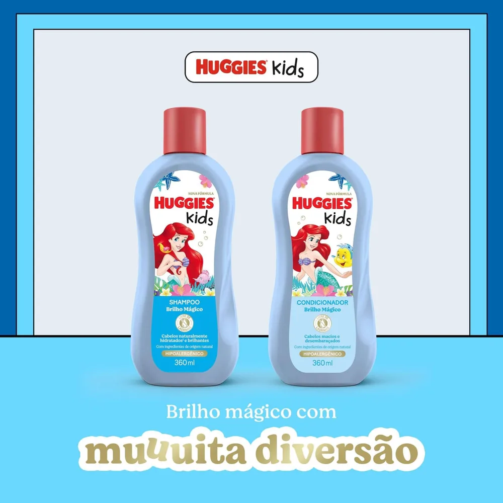 Shampoo Infantil Huggies Kids Brilho Mágico 360ml