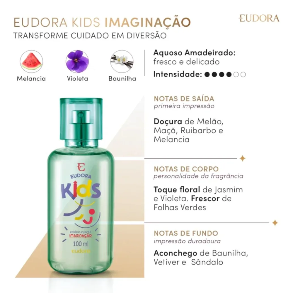 Colônia Infantil Eudora Kids Imaginação Vegana 100ml