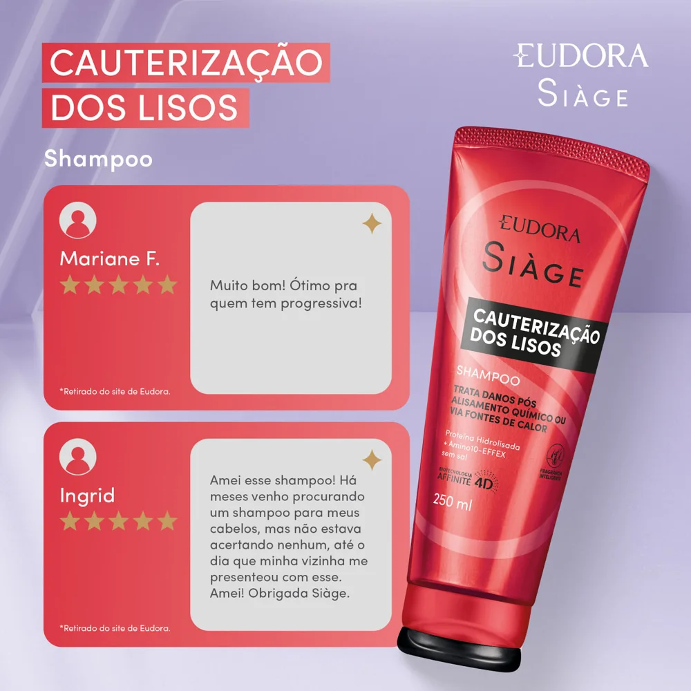 Shampoo Eudora Siàge Cauterização dos Lisos 250ml