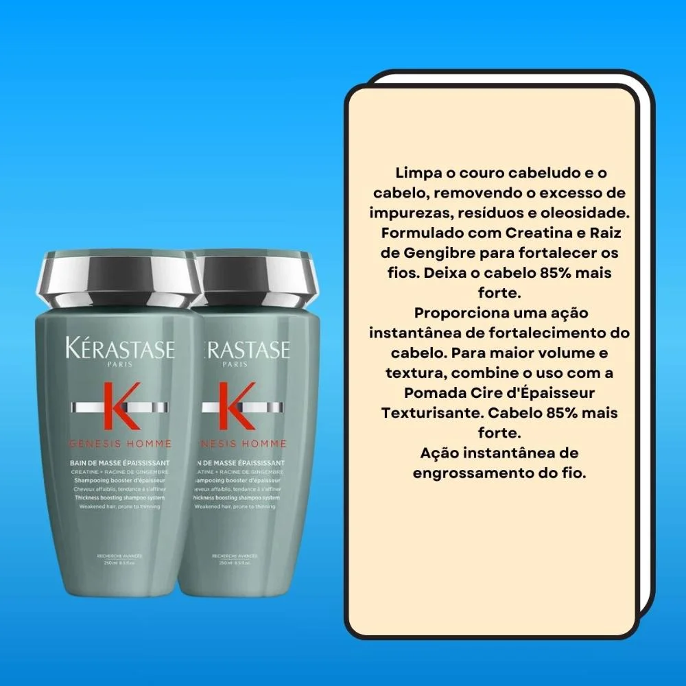Kérastase Genesis Homme Bain Masse Kit 2 Shampoo 250ml