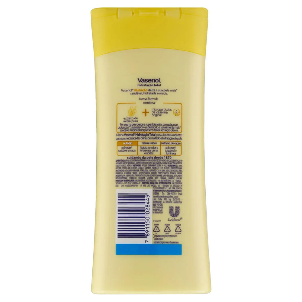 Loção Corporal Vasenol Hidratação Total Nutrição 200ml