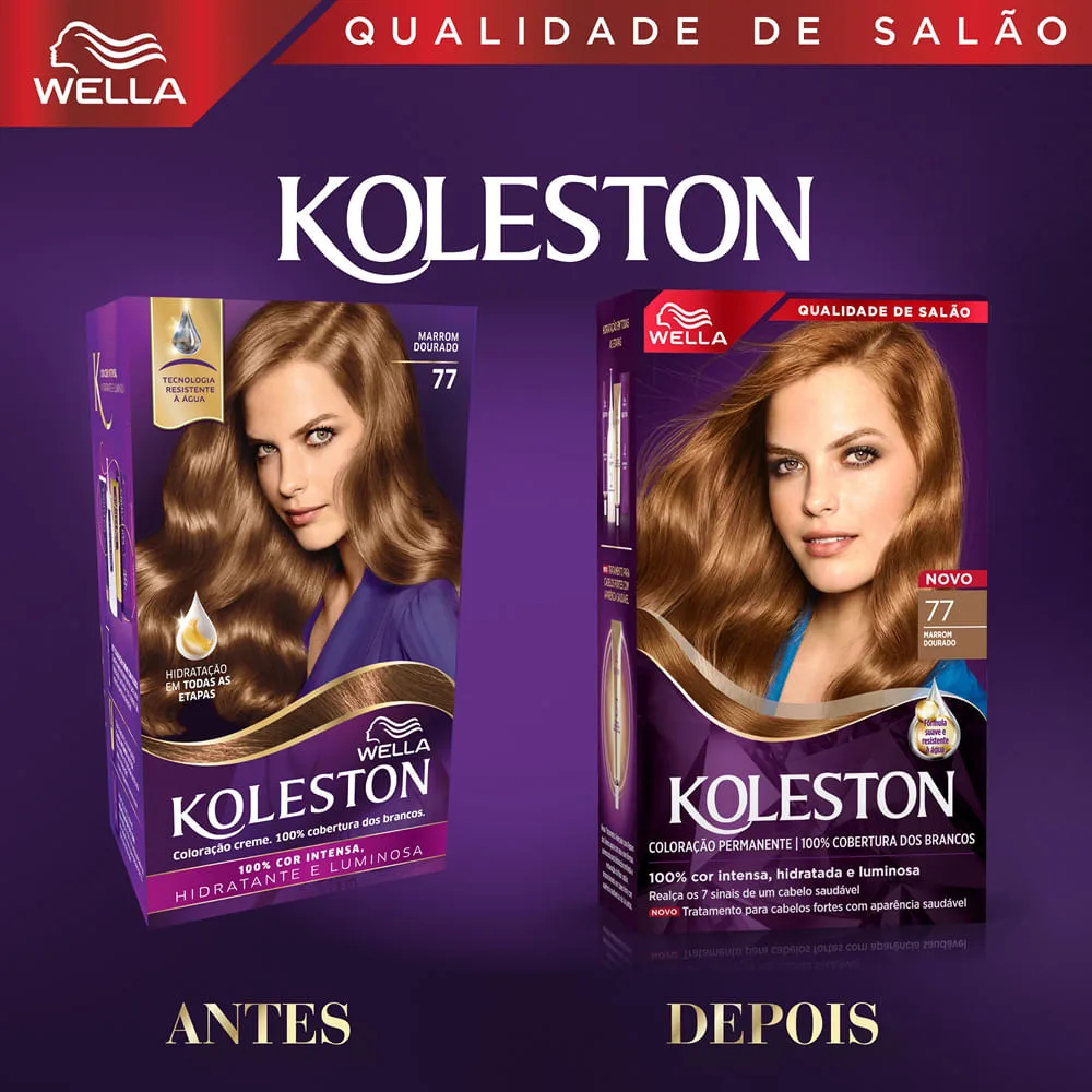 Tintura Koleston creme 77 Marrom dourado